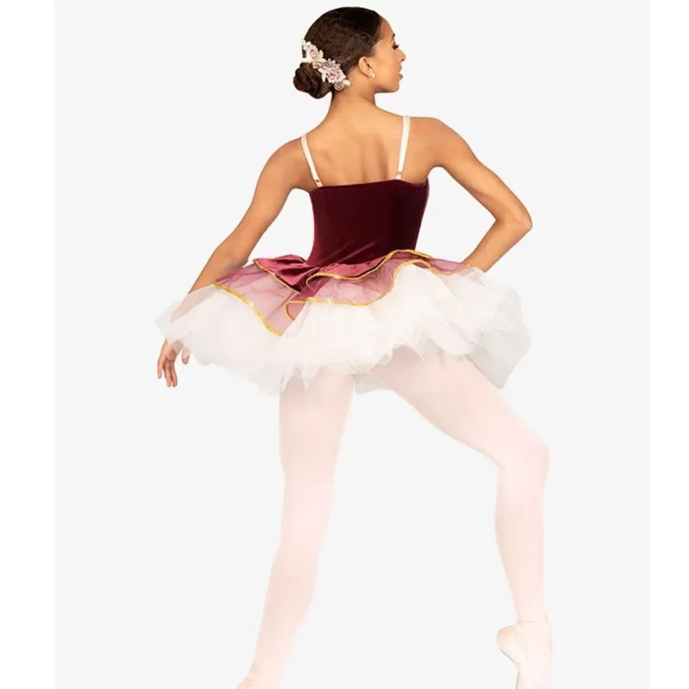 ELISSE Womens Ballet Velvet Platter Tutu Dress!